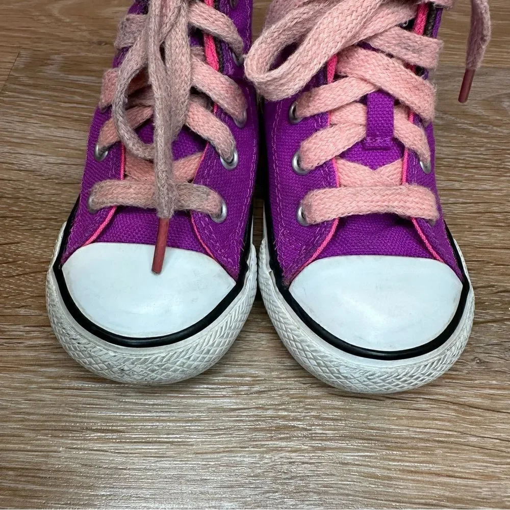 Converse High Top Purple Pink Girls Sneakers